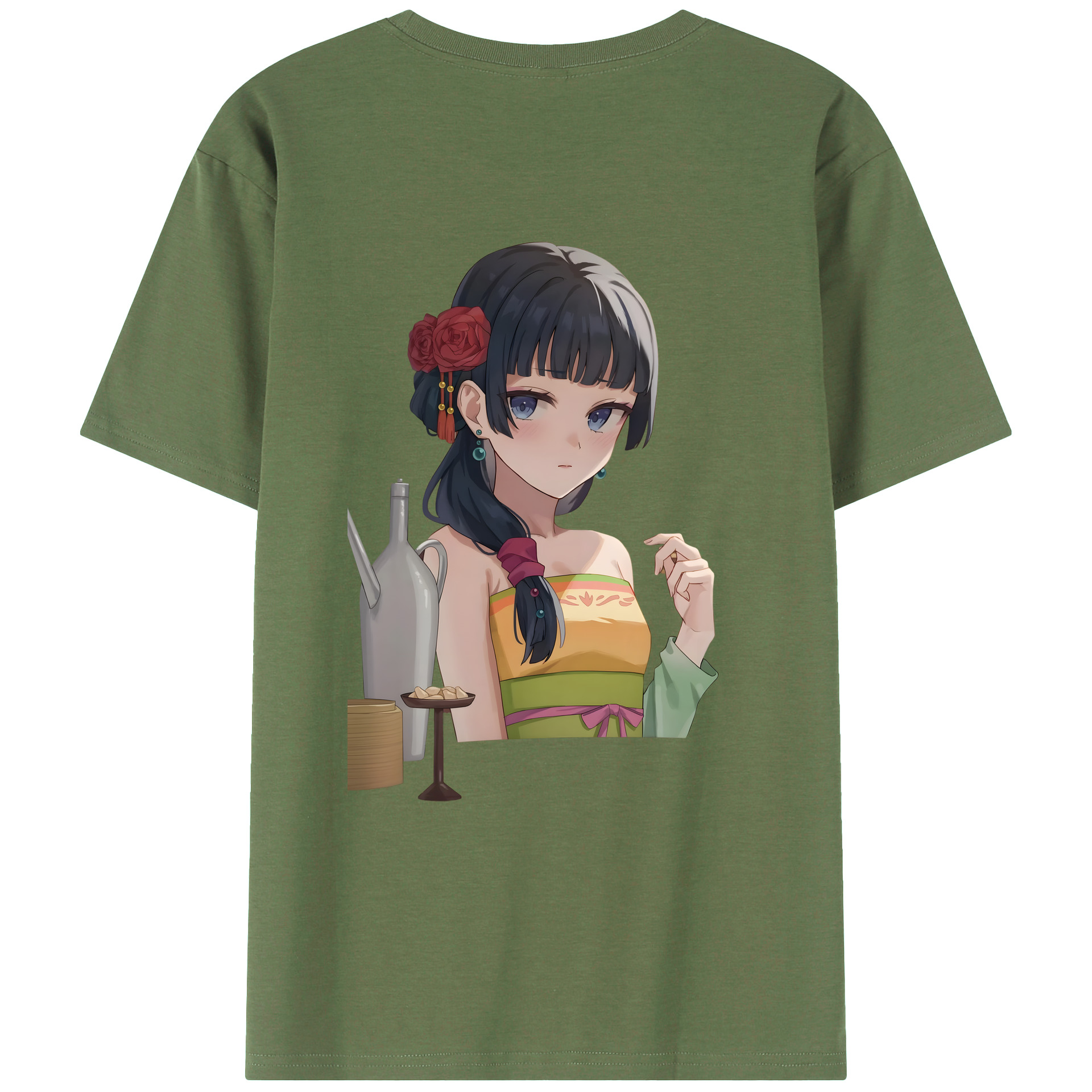 （画像用） 薬屋のひとりごと The Apothecary Diaries 綿100％ メンズ半袖Tシャツ（バックプリント） 通気性
